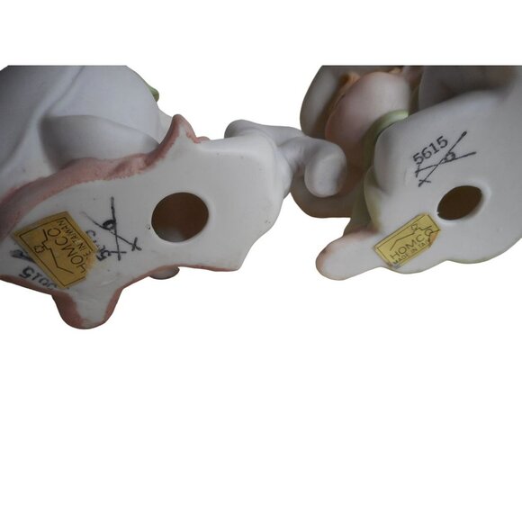 Set of 2 Vintage Pixie Elf Elves Homco Figurines Home Interiors shelf sitters - Picture 5 of 5